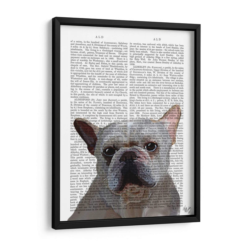 Llano Bulldog Francés Blanco - Fab Funky | Cuadro decorativo de Canvas Lab