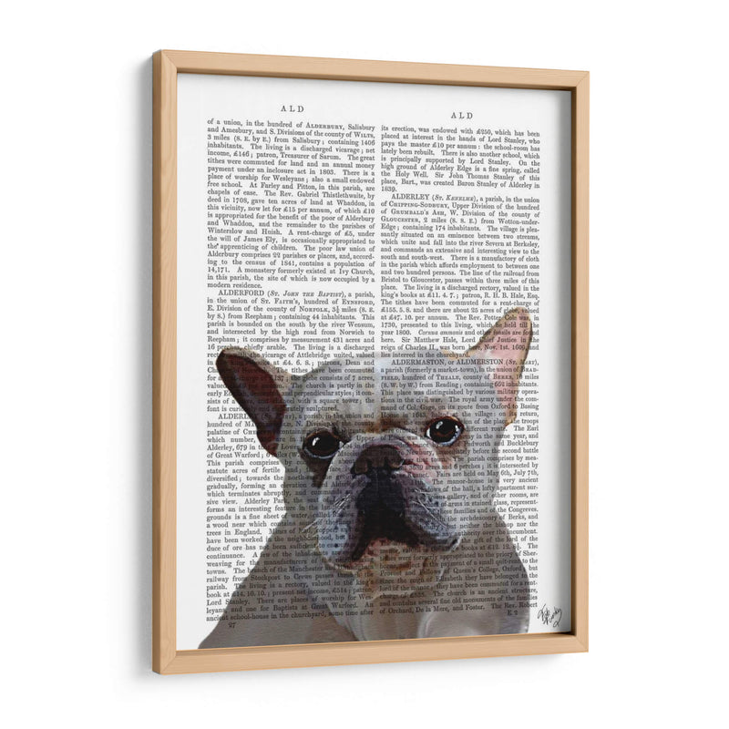 Llano Bulldog Francés Blanco - Fab Funky | Cuadro decorativo de Canvas Lab