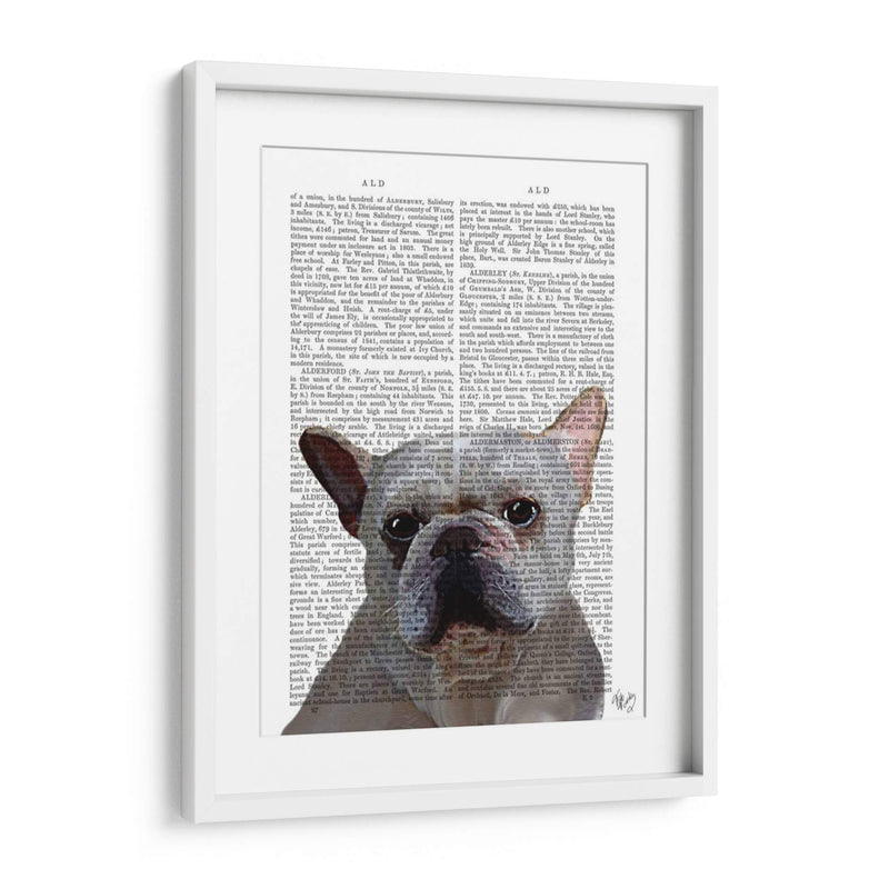 Llano Bulldog Francés Blanco - Fab Funky | Cuadro decorativo de Canvas Lab