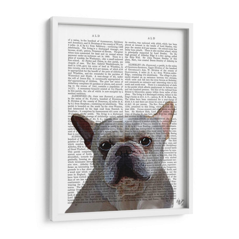 Llano Bulldog Francés Blanco - Fab Funky | Cuadro decorativo de Canvas Lab