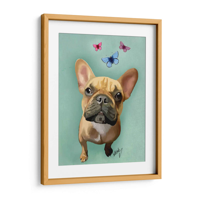 Bulldog Francés Brown Y Mariposas - Fab Funky | Cuadro decorativo de Canvas Lab