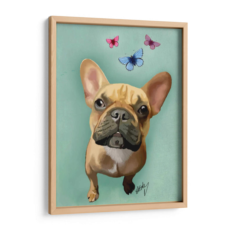 Bulldog Francés Brown Y Mariposas - Fab Funky | Cuadro decorativo de Canvas Lab