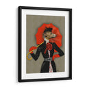 Elegante Galgo Y Paraguas Rojo. - Fab Funky | Cuadro decorativo de Canvas Lab
