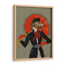 Elegante Galgo Y Paraguas Rojo. - Fab Funky | Cuadro decorativo de Canvas Lab