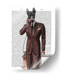 Doberman En El Teléfono - Fab Funky | Cuadro decorativo de Canvas Lab