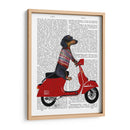 Dachshund En Un Ciclomotor - Fab Funky | Cuadro decorativo de Canvas Lab