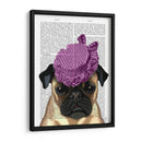 Pug Con Sombrero Púrpura Vintage - Fab Funky | Cuadro decorativo de Canvas Lab
