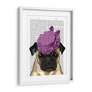 Pug Con Sombrero Púrpura Vintage - Fab Funky | Cuadro decorativo de Canvas Lab