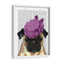 Pug Con Sombrero Púrpura Vintage - Fab Funky | Cuadro decorativo de Canvas Lab