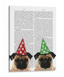Party Pugs Pair - Fab Funky | Cuadro decorativo de Canvas Lab