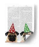 Party Pugs Pair - Fab Funky | Cuadro decorativo de Canvas Lab