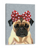 Pug Con Arco Irregular Rojo En La Cabeza - Fab Funky | Cuadro decorativo de Canvas Lab