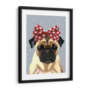 Pug Con Arco Irregular Rojo En La Cabeza - Fab Funky | Cuadro decorativo de Canvas Lab
