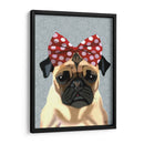 Pug Con Arco Irregular Rojo En La Cabeza - Fab Funky | Cuadro decorativo de Canvas Lab