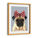 Pug Con Arco Irregular Rojo En La Cabeza - Fab Funky | Cuadro decorativo de Canvas Lab