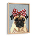 Pug Con Arco Irregular Rojo En La Cabeza - Fab Funky | Cuadro decorativo de Canvas Lab