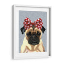 Pug Con Arco Irregular Rojo En La Cabeza - Fab Funky | Cuadro decorativo de Canvas Lab