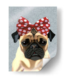 Pug Con Arco Irregular Rojo En La Cabeza - Fab Funky | Cuadro decorativo de Canvas Lab