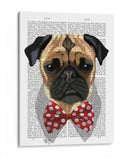 Pug Con Pajarita Manchada Roja - Fab Funky | Cuadro decorativo de Canvas Lab