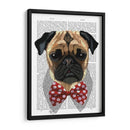 Pug Con Pajarita Manchada Roja - Fab Funky | Cuadro decorativo de Canvas Lab