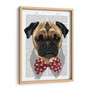 Pug Con Pajarita Manchada Roja - Fab Funky | Cuadro decorativo de Canvas Lab