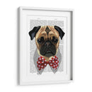 Pug Con Pajarita Manchada Roja - Fab Funky | Cuadro decorativo de Canvas Lab