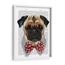 Pug Con Pajarita Manchada Roja - Fab Funky | Cuadro decorativo de Canvas Lab