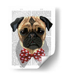 Pug Con Pajarita Manchada Roja - Fab Funky | Cuadro decorativo de Canvas Lab