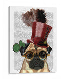 Pug Con Estilo Steampunk Style Top Hat - Fab Funky | Cuadro decorativo de Canvas Lab