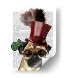 Pug Con Estilo Steampunk Style Top Hat - Fab Funky | Cuadro decorativo de Canvas Lab