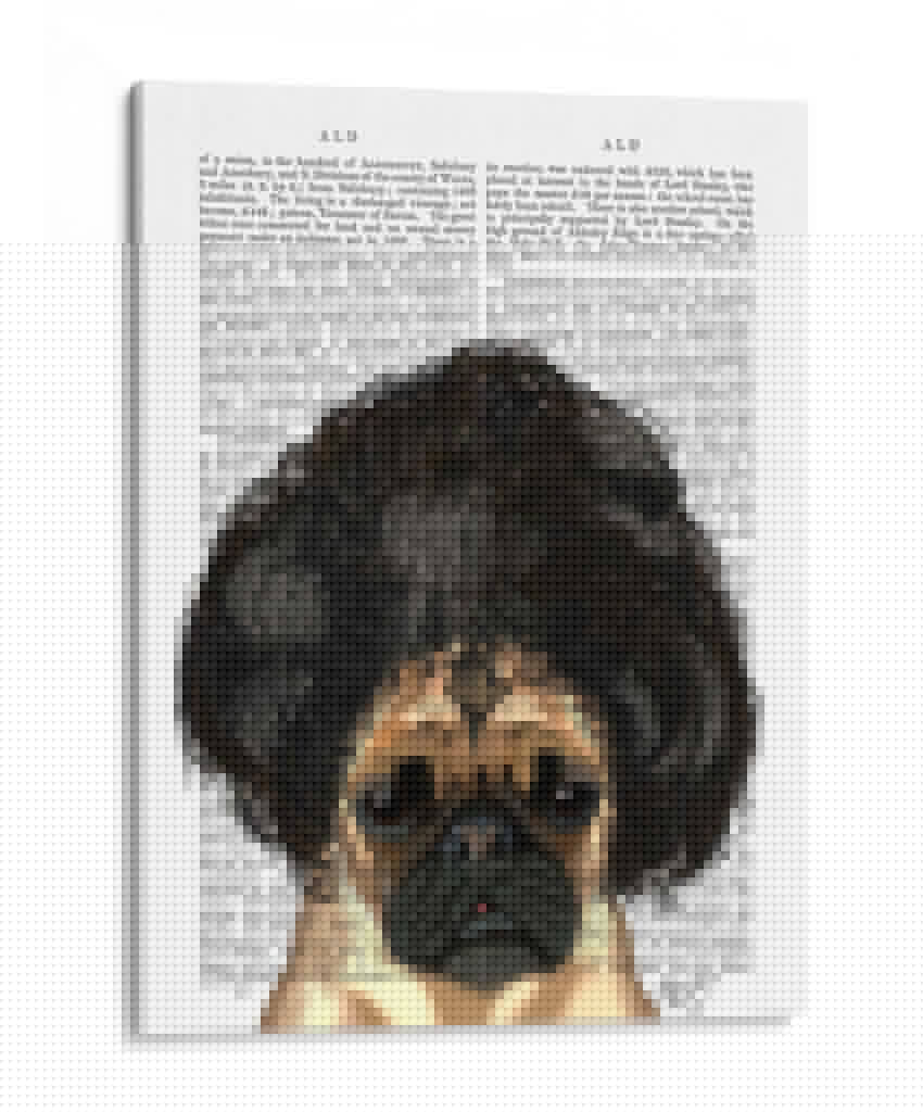 Pug En Una Mala Peluca - Fab Funky | Cuadro decorativo de Canvas Lab