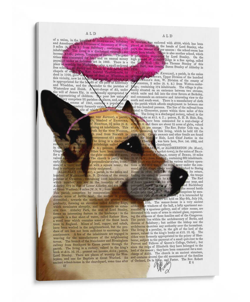 Pastor Alemán Con Halo Rosa - Fab Funky | Cuadro decorativo de Canvas Lab