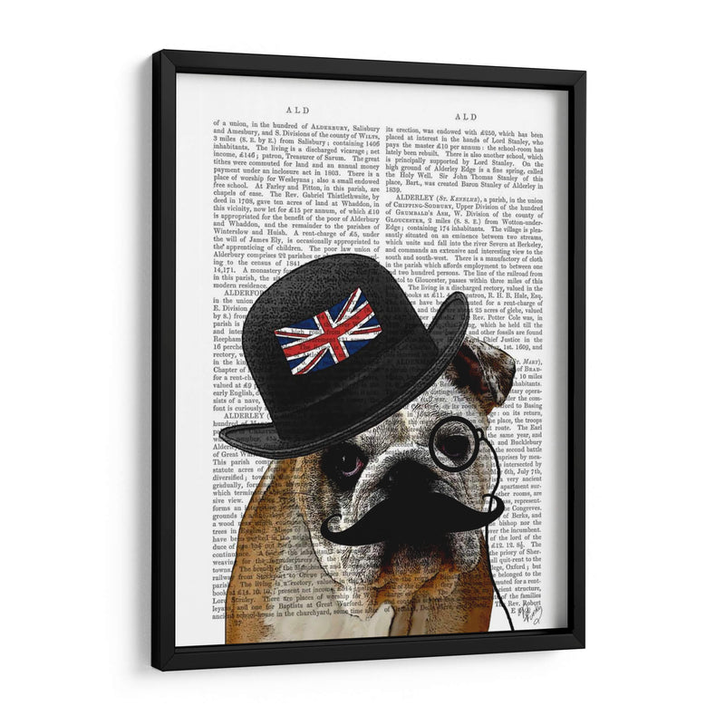 Bulldog British Y Bowler Hat - Fab Funky | Cuadro decorativo de Canvas Lab