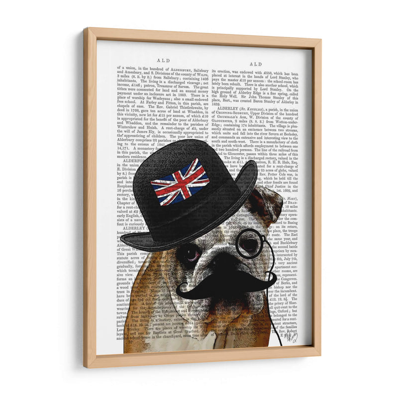 Bulldog British Y Bowler Hat - Fab Funky | Cuadro decorativo de Canvas Lab