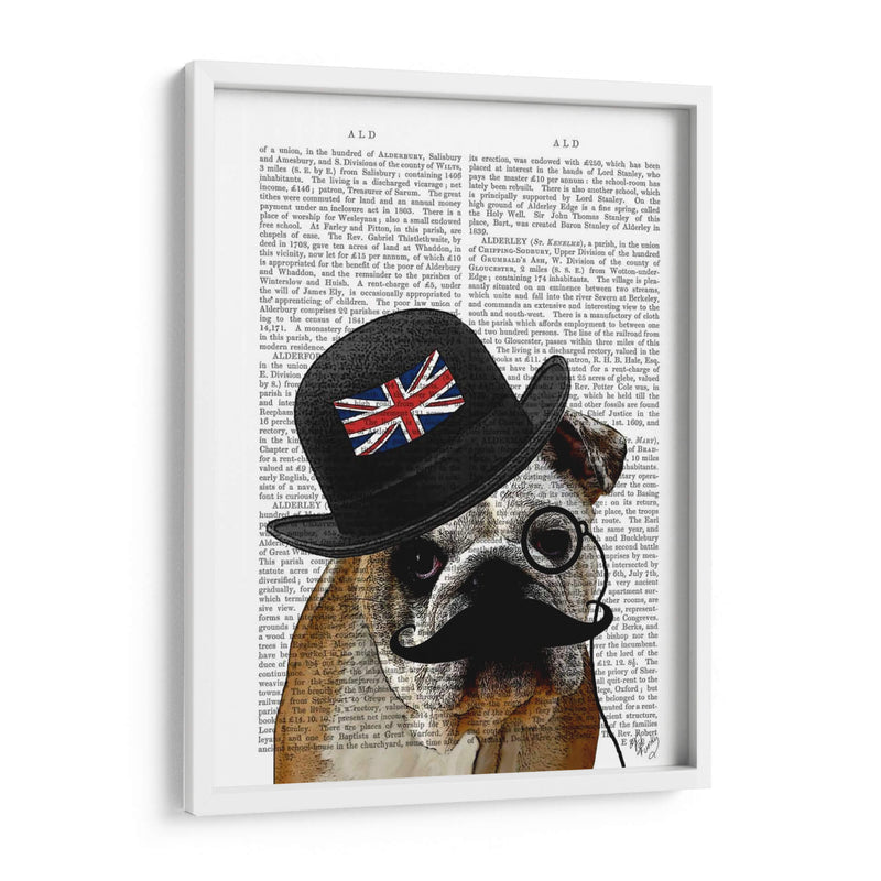 Bulldog British Y Bowler Hat - Fab Funky | Cuadro decorativo de Canvas Lab