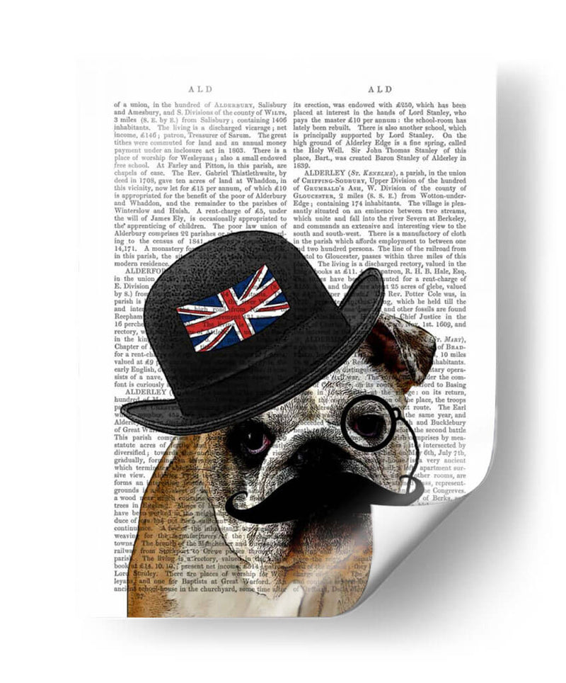 Bulldog British Y Bowler Hat - Fab Funky | Cuadro decorativo de Canvas Lab