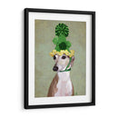 Greyhound En Sombrero De Punto Verde - Fab Funky | Cuadro decorativo de Canvas Lab
