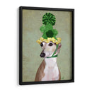 Greyhound En Sombrero De Punto Verde - Fab Funky | Cuadro decorativo de Canvas Lab