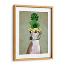 Greyhound En Sombrero De Punto Verde - Fab Funky | Cuadro decorativo de Canvas Lab