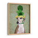 Greyhound En Sombrero De Punto Verde - Fab Funky | Cuadro decorativo de Canvas Lab
