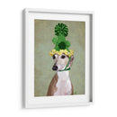Greyhound En Sombrero De Punto Verde - Fab Funky | Cuadro decorativo de Canvas Lab