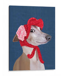Greyhound Con Sombrero Lanudo Rojo - Fab Funky | Cuadro decorativo de Canvas Lab