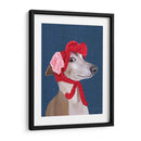 Greyhound Con Sombrero Lanudo Rojo - Fab Funky | Cuadro decorativo de Canvas Lab