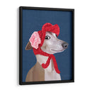 Greyhound Con Sombrero Lanudo Rojo - Fab Funky | Cuadro decorativo de Canvas Lab