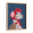 Greyhound Con Sombrero Lanudo Rojo - Fab Funky | Cuadro decorativo de Canvas Lab