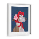 Greyhound Con Sombrero Lanudo Rojo - Fab Funky | Cuadro decorativo de Canvas Lab