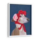 Greyhound Con Sombrero Lanudo Rojo - Fab Funky | Cuadro decorativo de Canvas Lab
