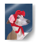 Greyhound Con Sombrero Lanudo Rojo - Fab Funky | Cuadro decorativo de Canvas Lab