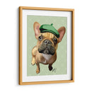 Bulldog Francés Marrón Con Sombrero Verde - Fab Funky | Cuadro decorativo de Canvas Lab