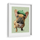 Bulldog Francés Marrón Con Sombrero Verde - Fab Funky | Cuadro decorativo de Canvas Lab